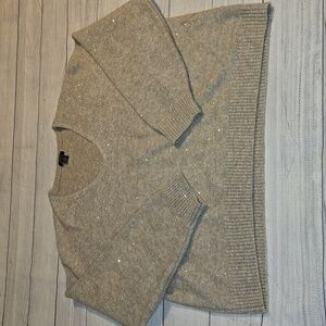 Halogen Women's Sequined Knit Sweater Beige Size XL NWOT